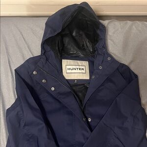 New Hunter Classic Blue Hooded Coat, M